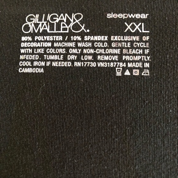 Gilligan & Ohama Black Sleepwear Top Plus Size XXL - 2X - Picture 6 of 11
